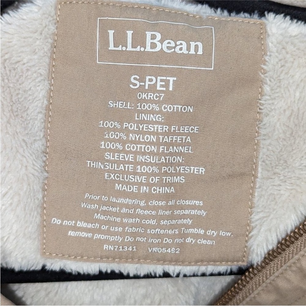 LL Bean Winter Jacket with Removable Fleece Liner Size SP - Picture 5 of 8